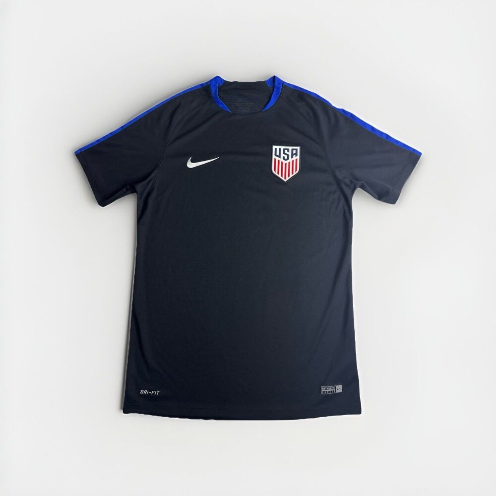 Nike USA National Team Soccer Jersey Mens Medium Black Dri Fit Authentic Rare